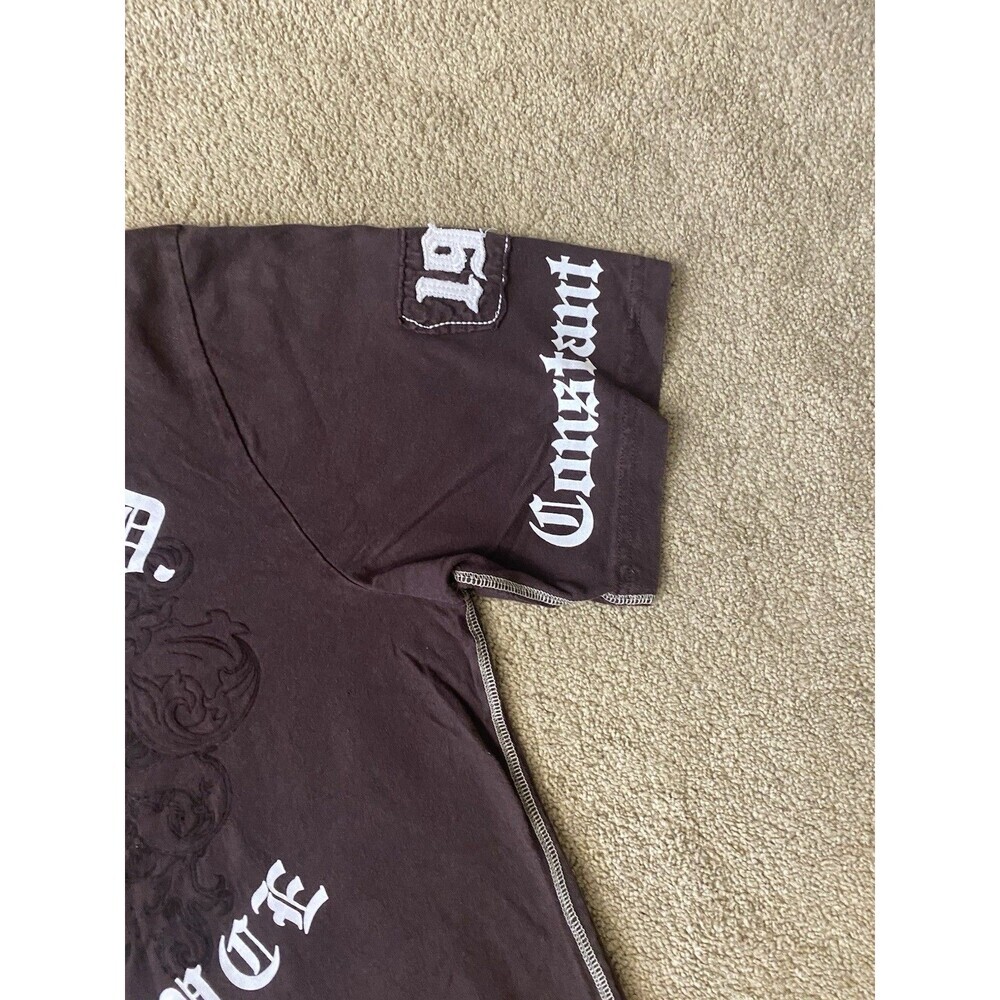 Ecko Unlimited Vintage Y2K Graphic Polo Shirt Chocolate Brown Size Large - Picture 14 of 16